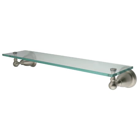 Heritage Cosmetic Glass Shelf, Brushed Nickel